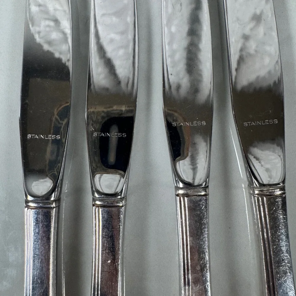 Set of 4 Oneida Nobility Plate Silver Plated‎ Dinner Knives Caprice Lot 2